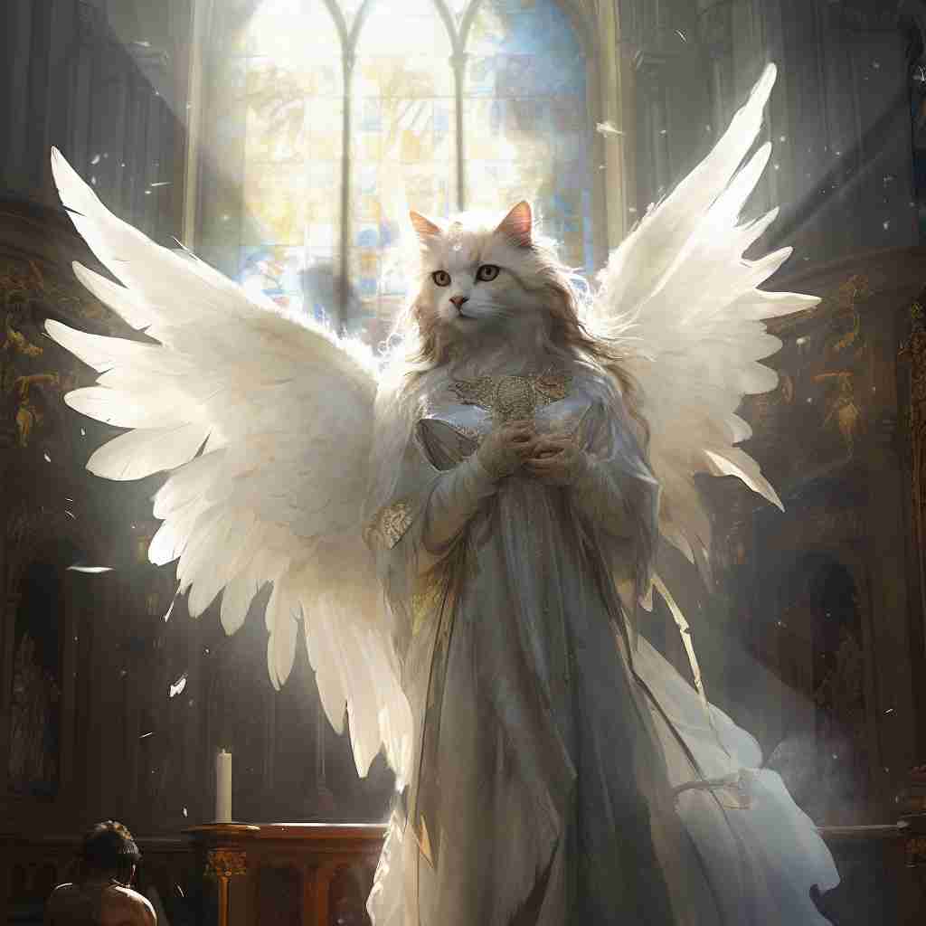 Serene Guardian Cat Cute Art Images Hd