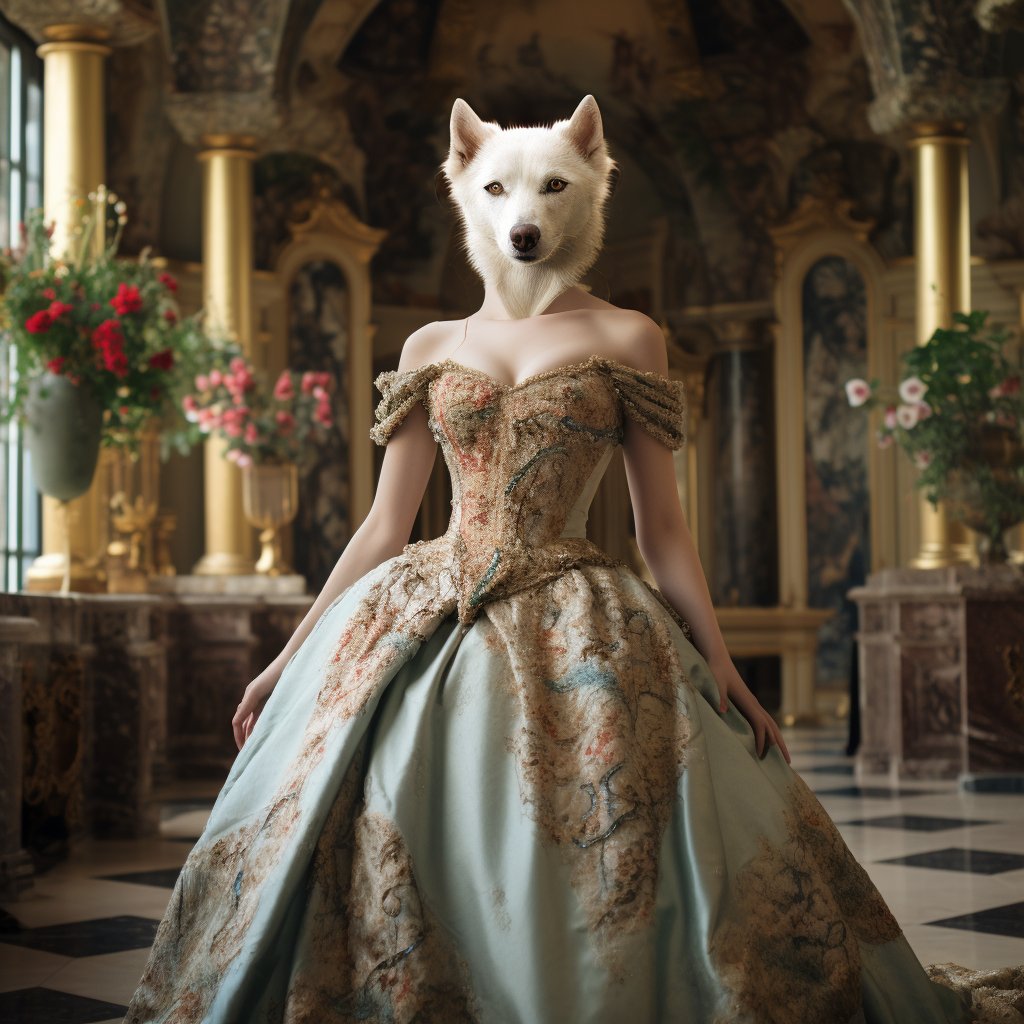 Cool and Royal: Renaissance Princess Pet Portraits for Dog Owners