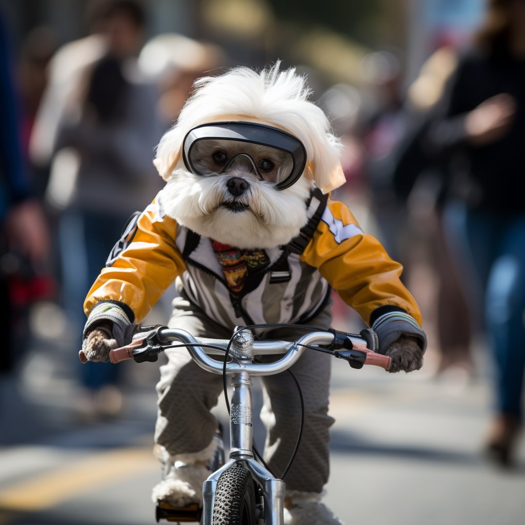 Frida Kahlo-Inspired Cycling Canine - Pet Portrait Extravaganza