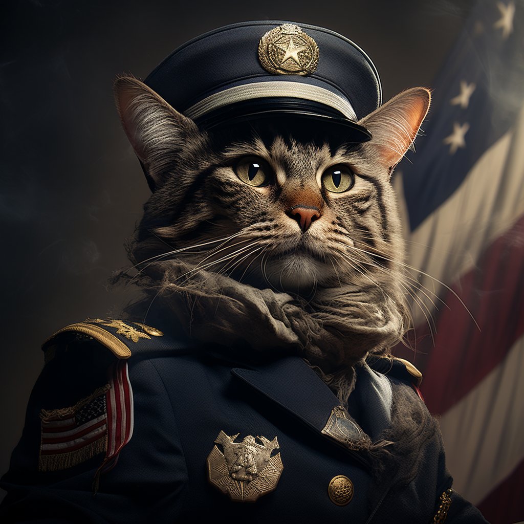 Fat Cat Art - Plump Purr-atriots Afloat