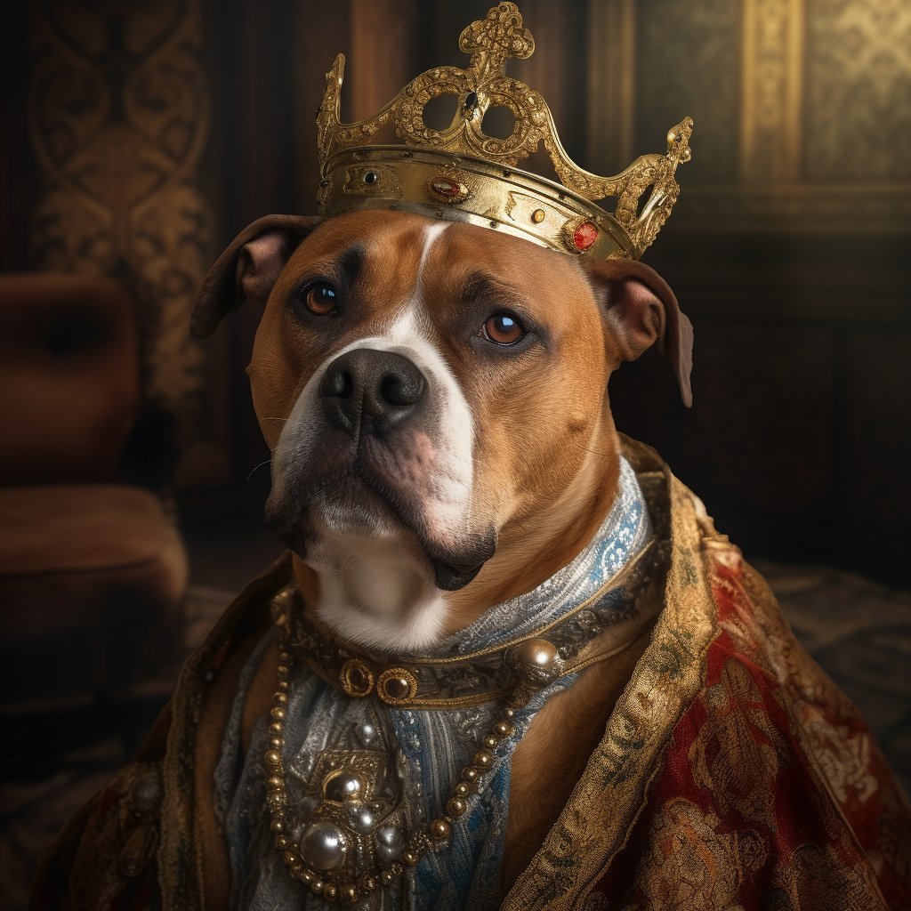 Medieval Majesty: Kingly Portrait with Canine Companion