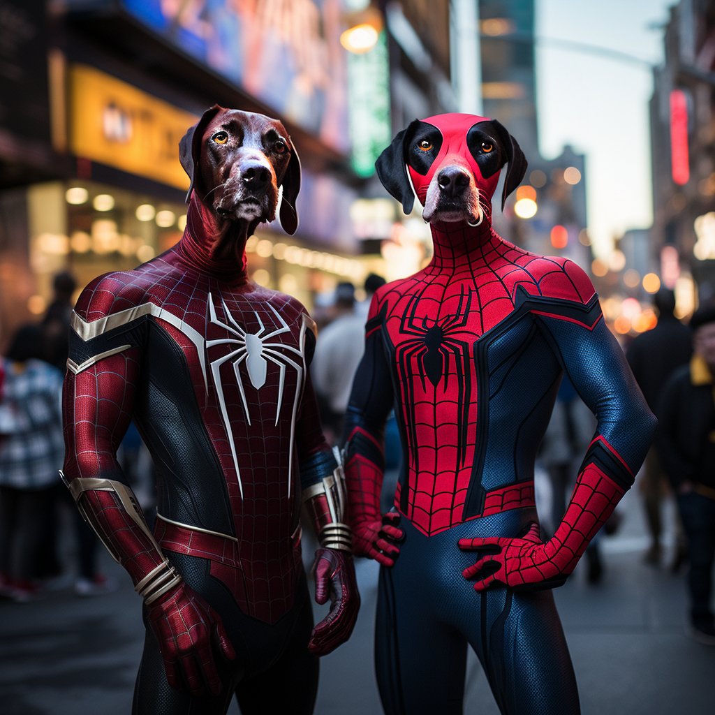 Dashing Canine Artistry: Furryroyal's Spider-Man-Inspired Pet Painting