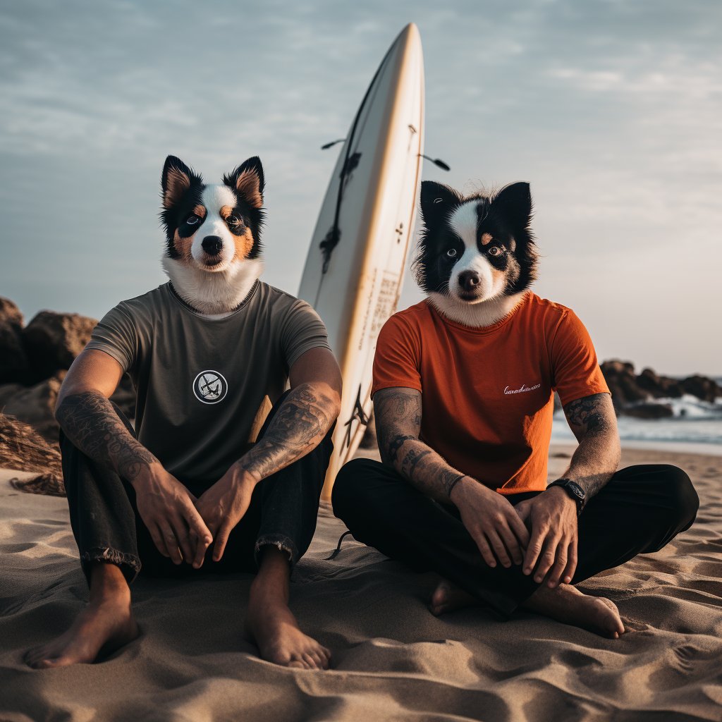 Dynamic Waves: Furryroyal's Surfing Saga Captured on Canvas