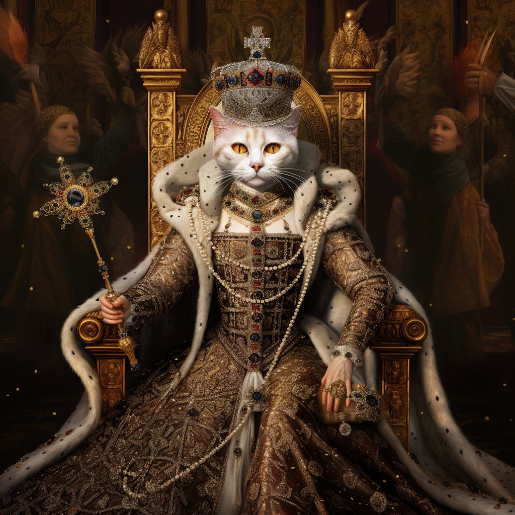 Royal Resplendence: Framed Pet Portraits, Furryroyal's Elegance Captured