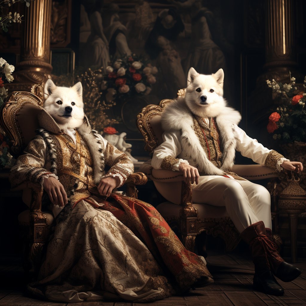 Enigmatic Nobility: Abstract Dog Wall Art Redefining Aristocratic Canines