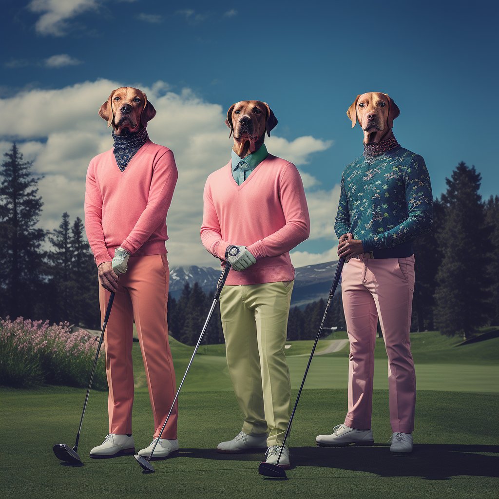 Majestic Strokes: Furryroyal's Outdoor Golf Triumph on Large Canvas