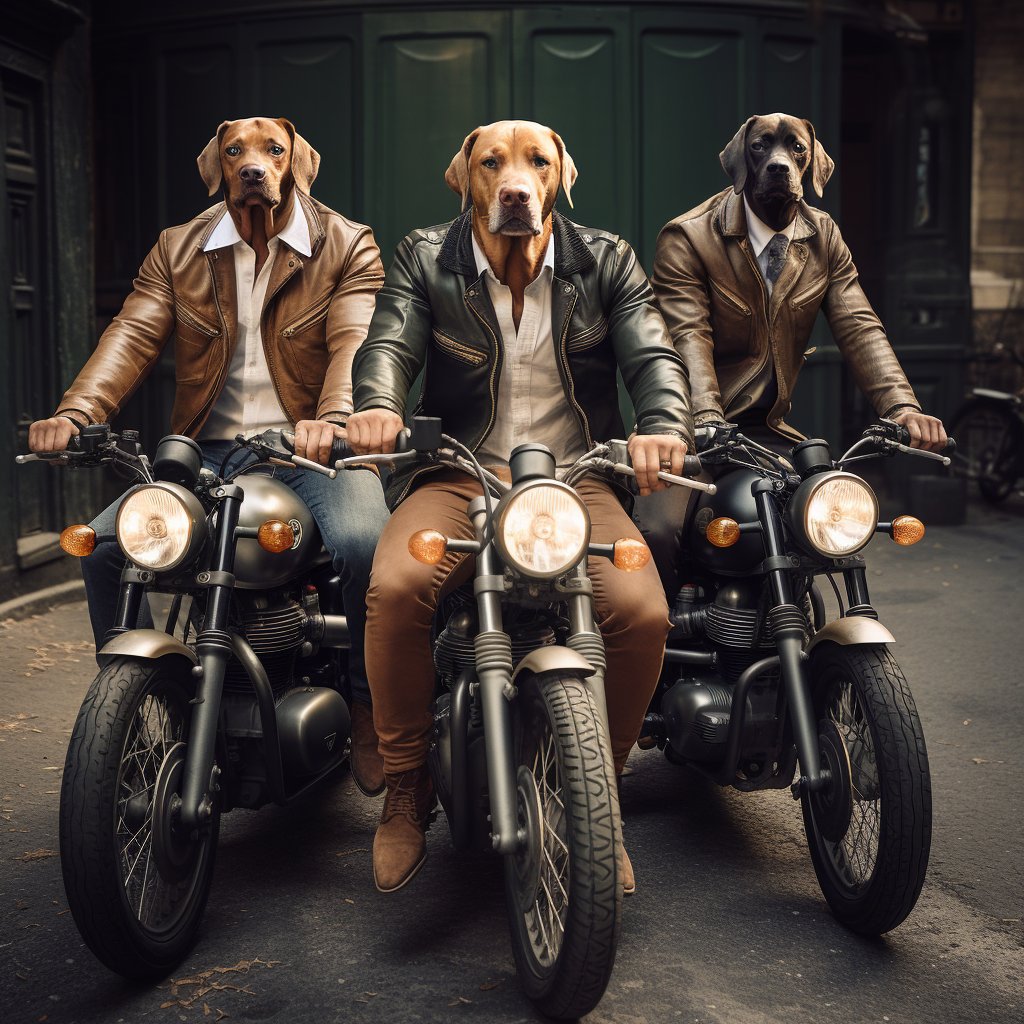 Santa's Joyride: Furryroyal's Motorcycle Santa Canvas Extravaganza