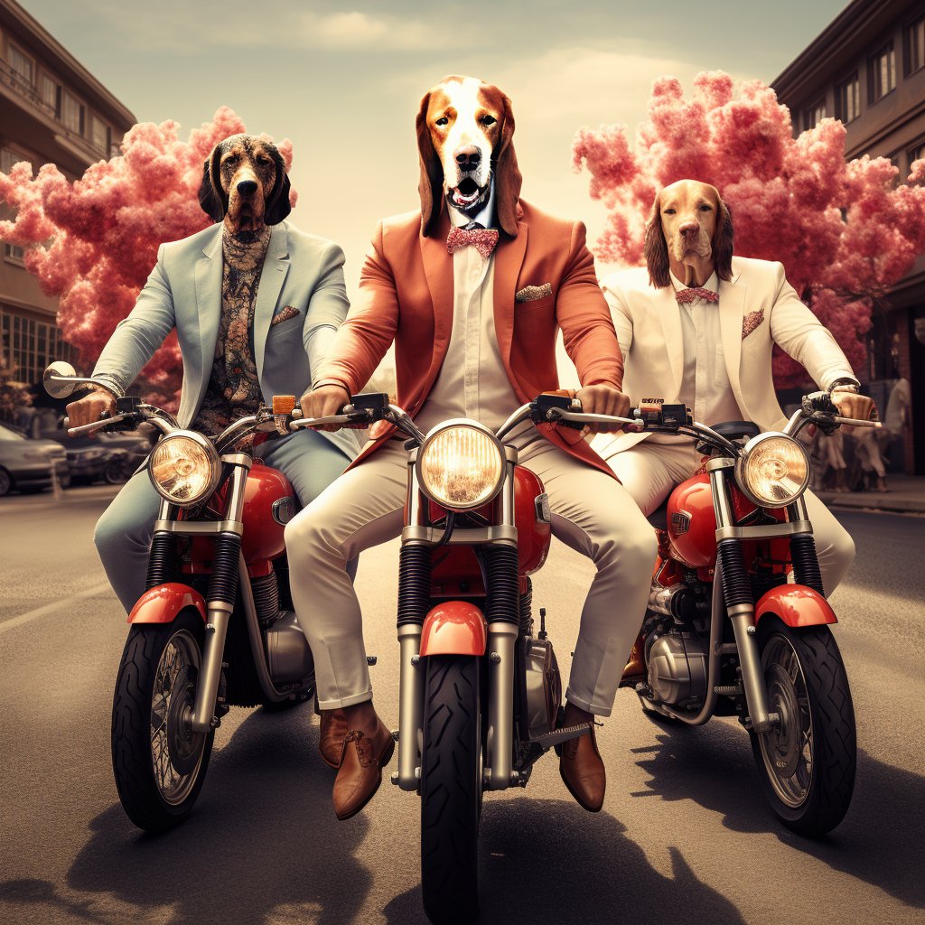 Ride in Style: Furryroyal's Motorcycle Wall Portraits for Sale