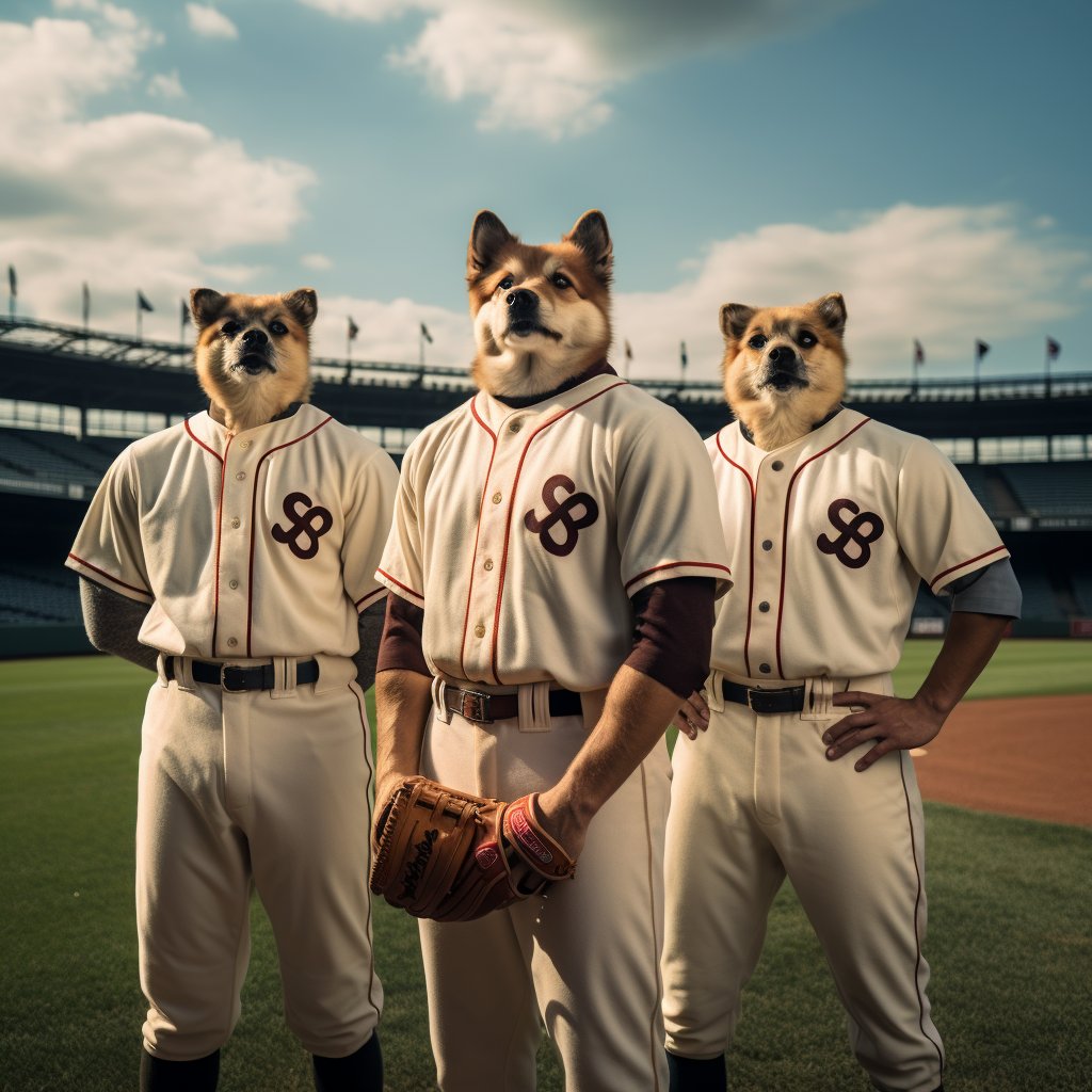 Baseball Quartet: Furryroyal's Custom 4-Piece Canvas Symphony