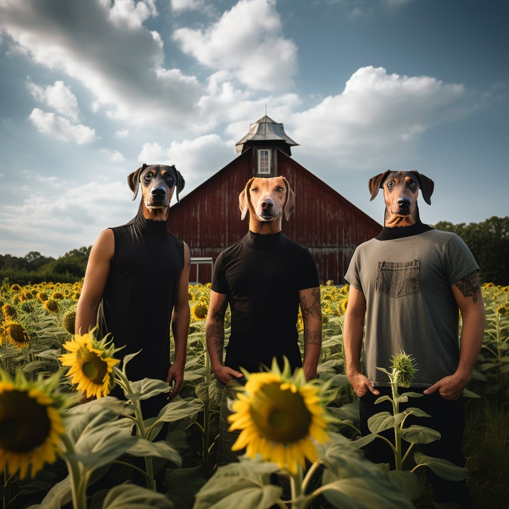 Petal Paws Galore: Furryroyal's Custom Sunflower Trio Portrait