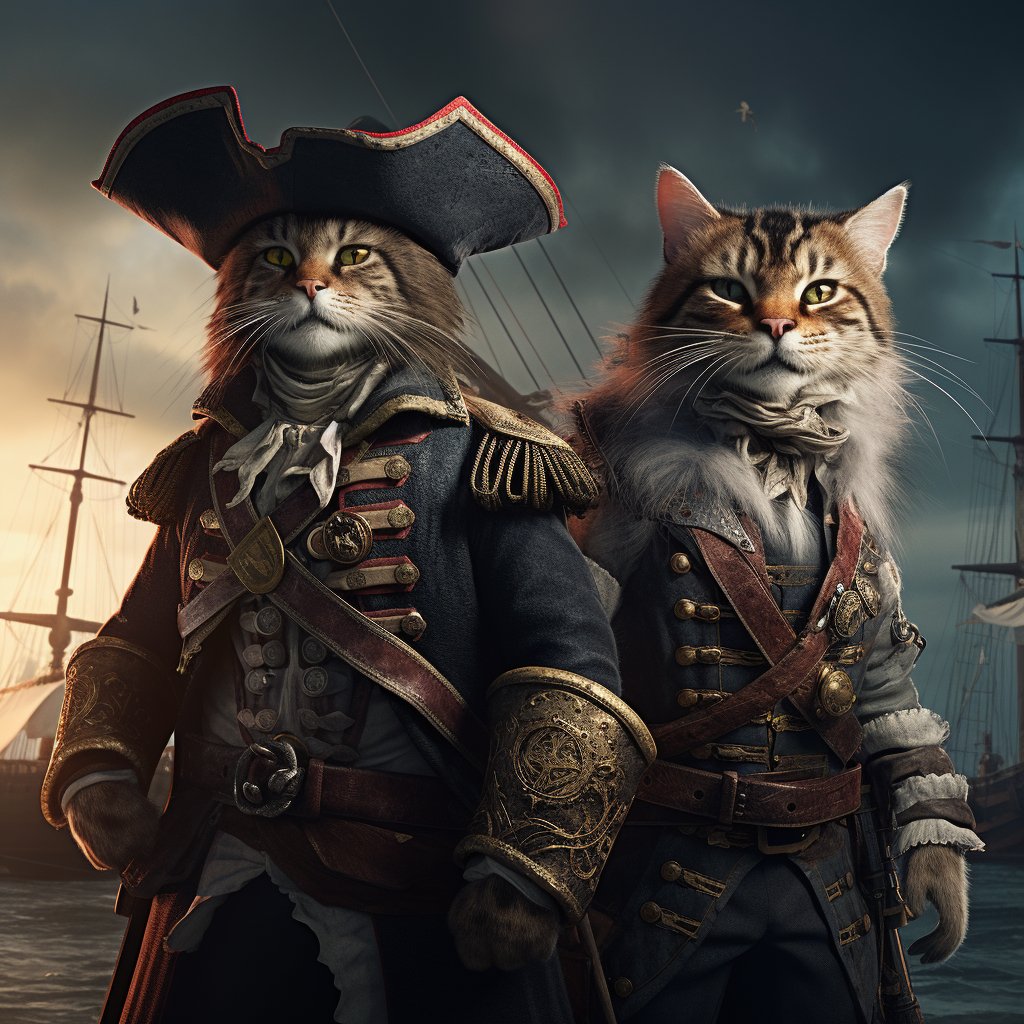 Heartfelt High Seas: Furryroyal's Crew in Loveable Canvas Embrace