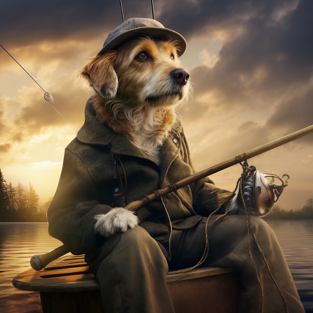 Lakeside Elegance: Dog Themed Wall Decor Portrait