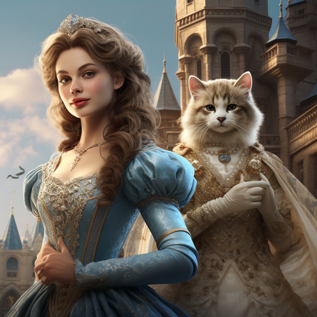 Whimsical Elegance: Cinderella Pet Portraits for Your Female Friend